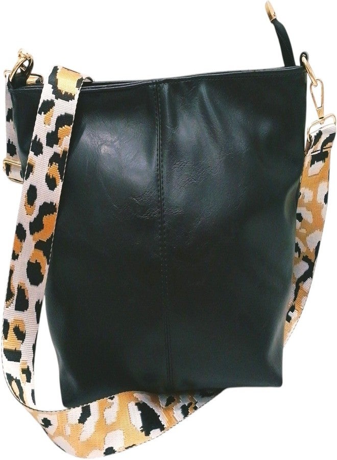 Poorak Black Sling Bag with Detachable White Belt for Girls & Women - Image 1